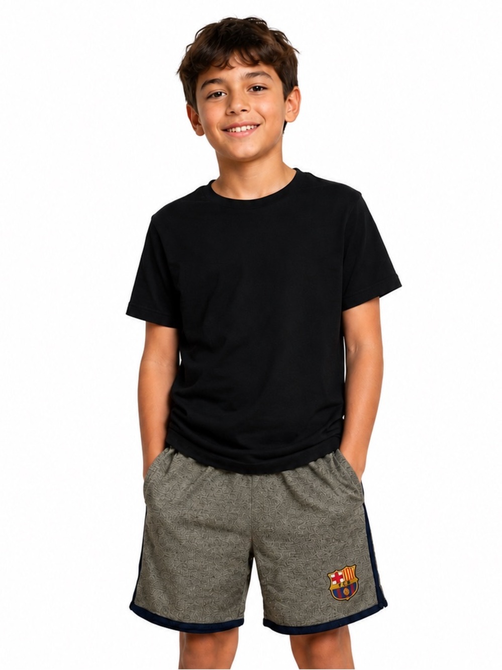 FC Barcelona Boys Gray Shorts Size Large